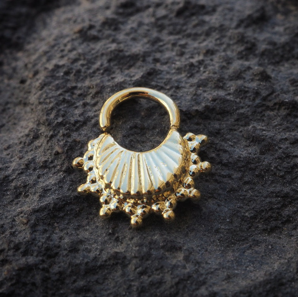 Sunkissed gold plated piercing ring