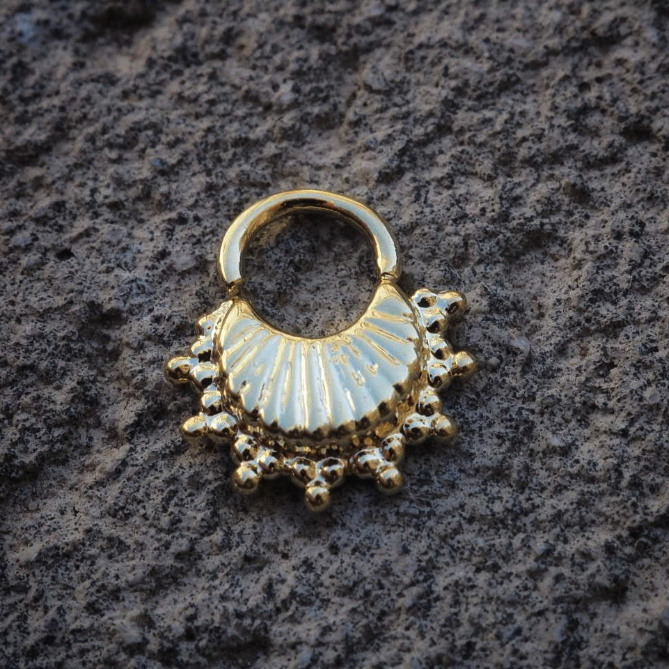 Sunkissed gold plated piercing ring