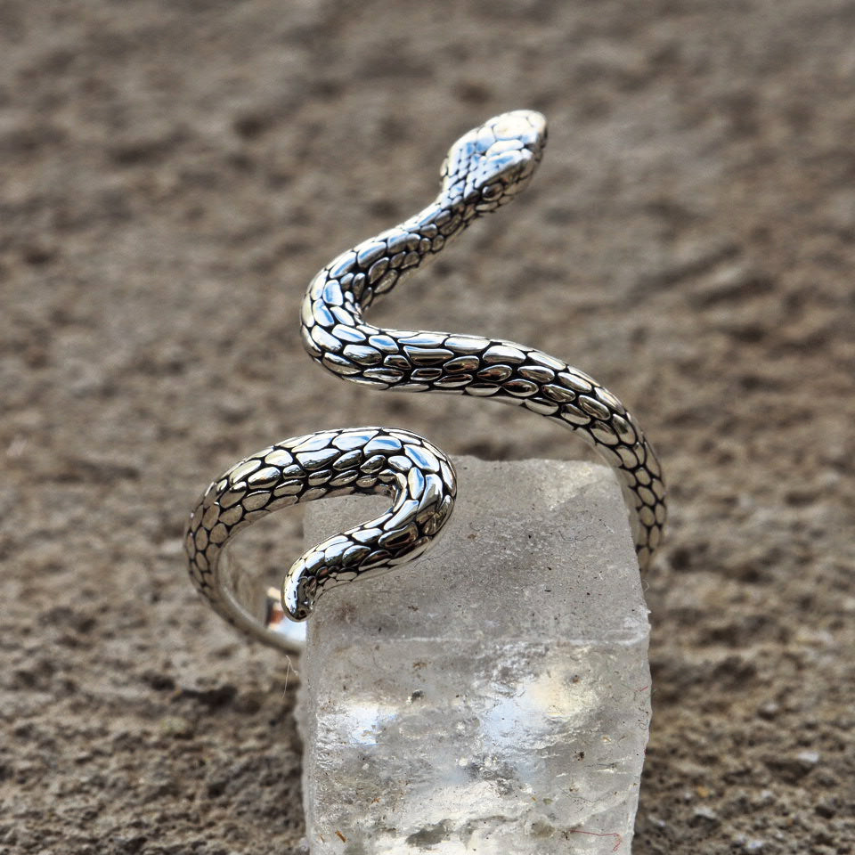 snake goddess sterling silver adjustable ring