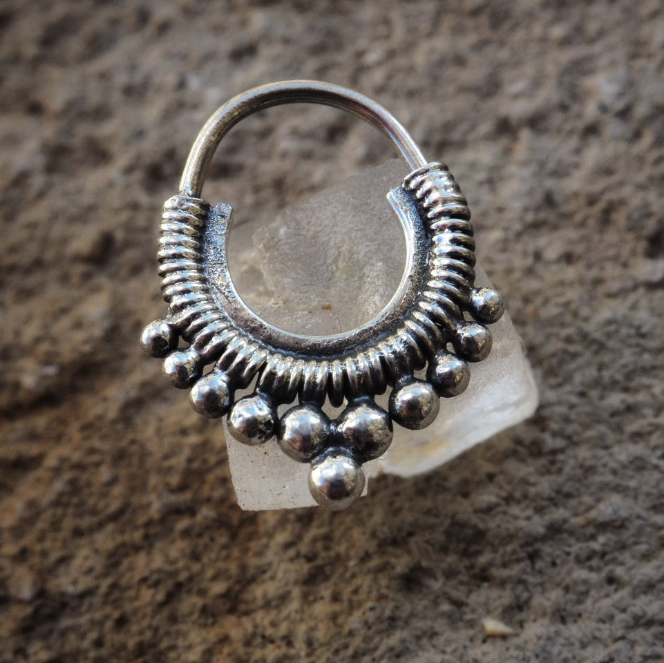 Rebel silver piercing ring