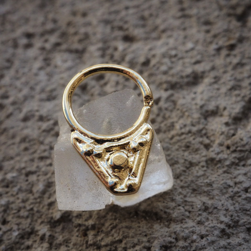 Twilight gold plated piercing ring