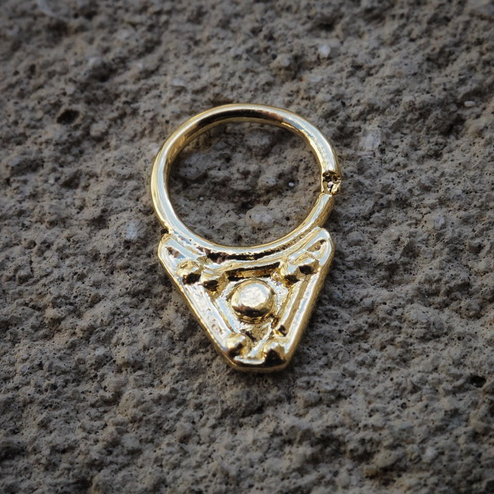 Twilight gold plated piercing ring