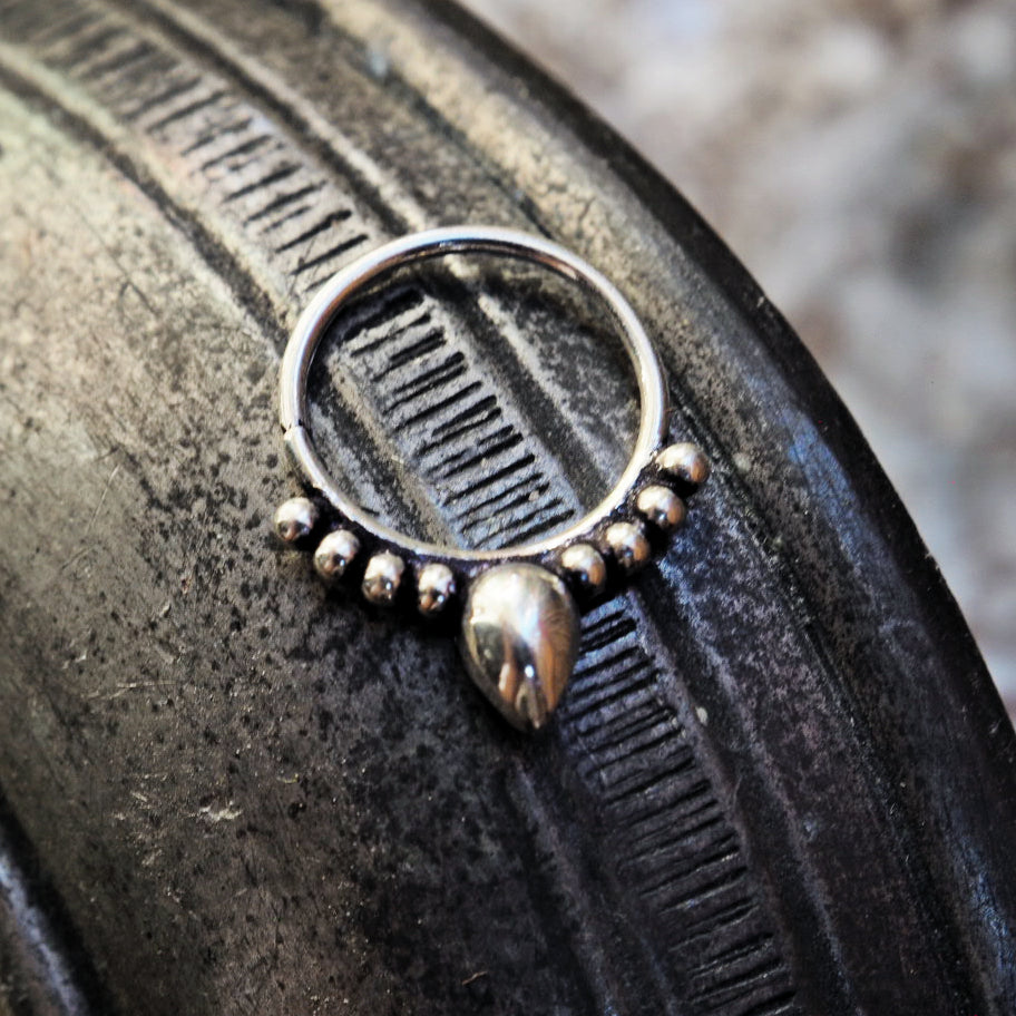 shield silver piercing ring