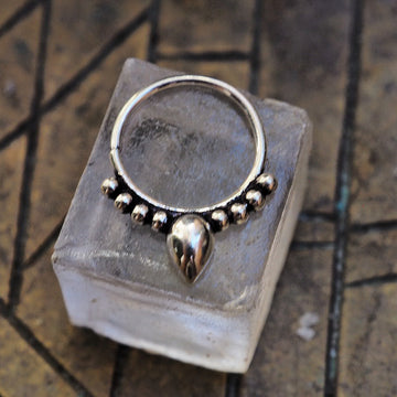 shield silver piercing ring