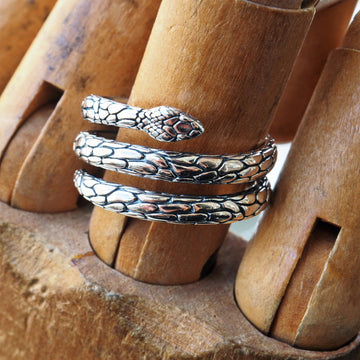 Python big sterling silver ring