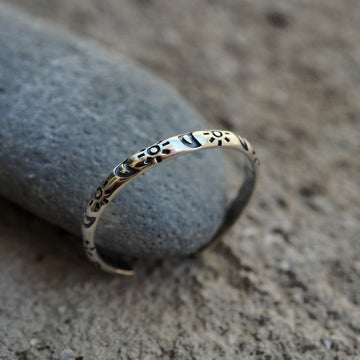 Lunar Phase silver small adjustable ring