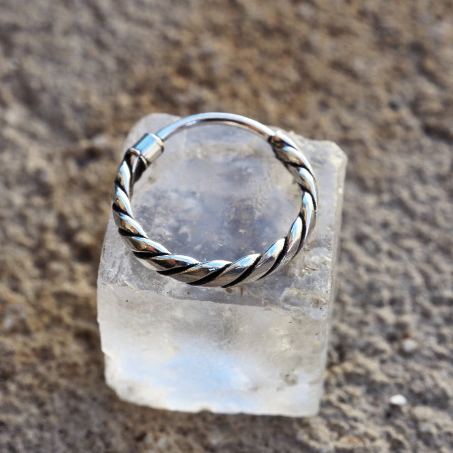 plain silver piercing ring