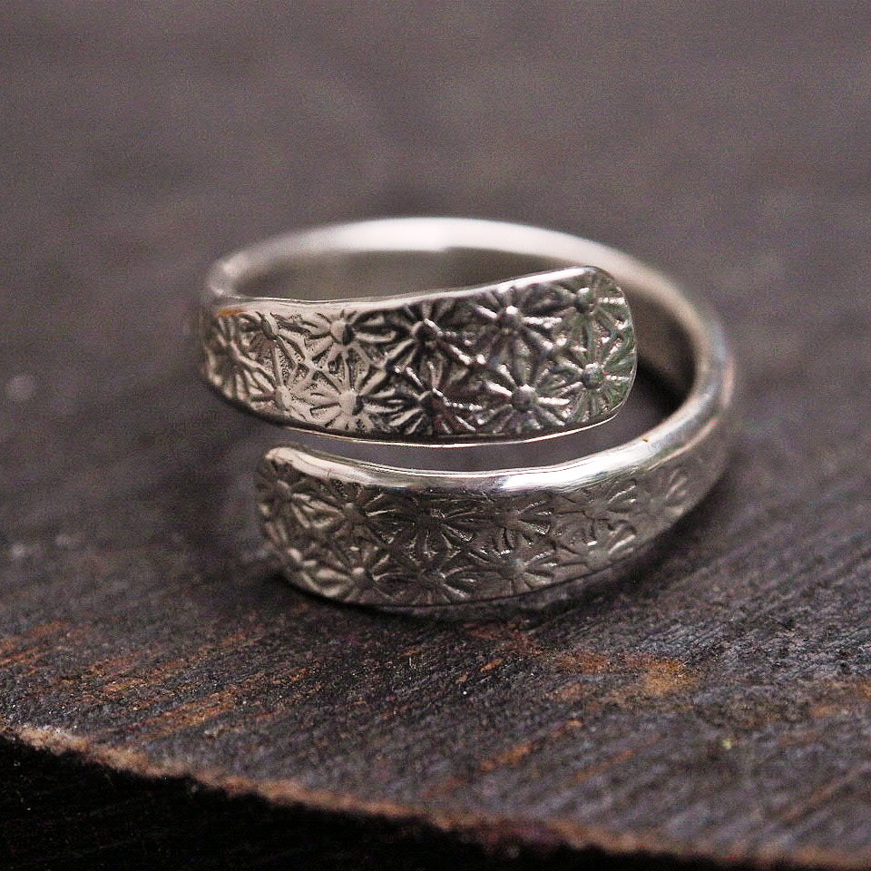 Seed of life sterling silver ring