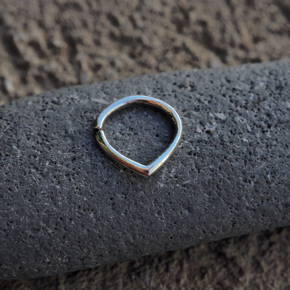 Rebel silver piercing ring