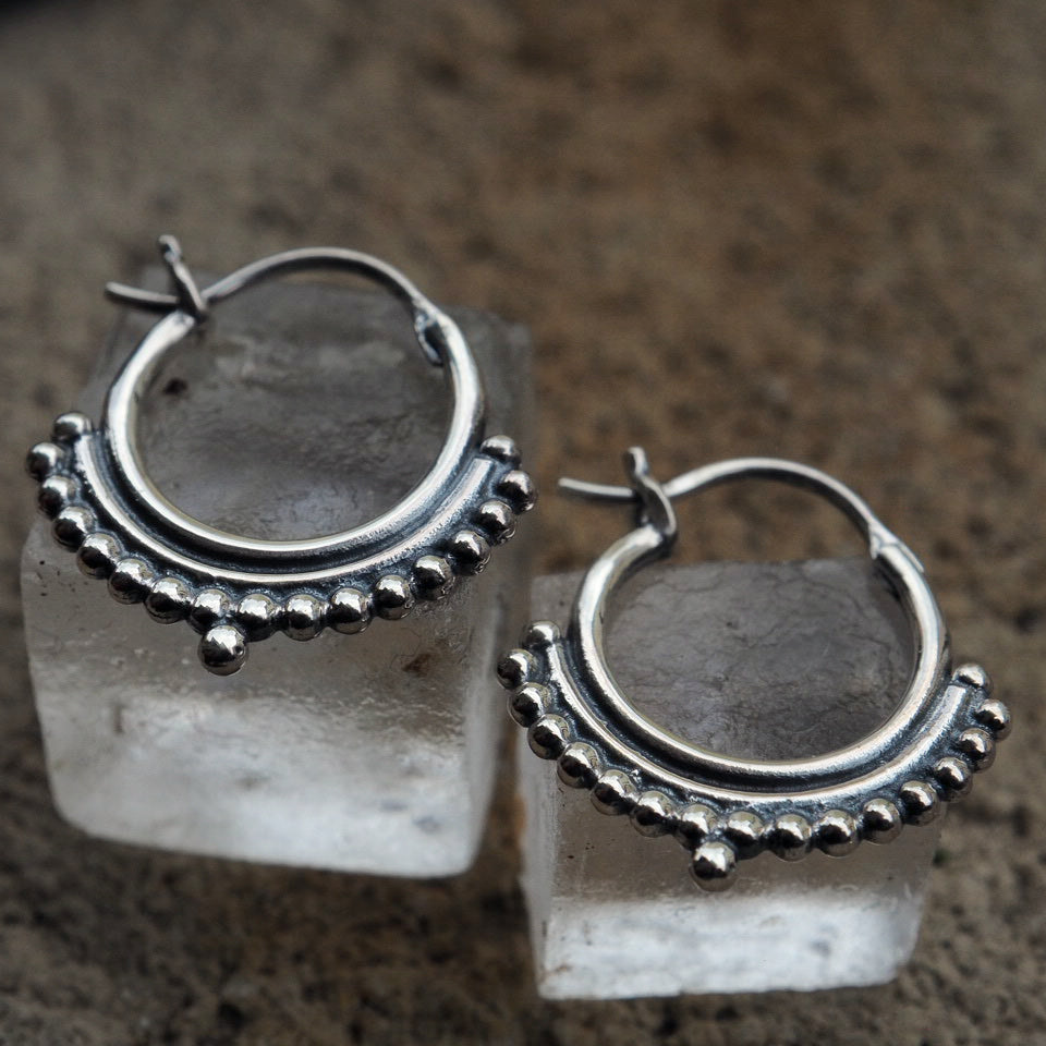 Lilac Silver hoop earrings