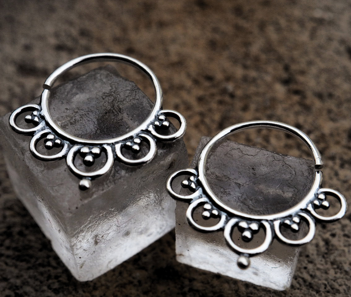 magnolia Silver hoop earrings