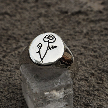 rubiginosa sterling silver signet ring