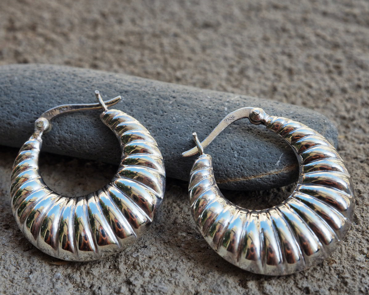 Vortex Vibes Silver hoop earrings