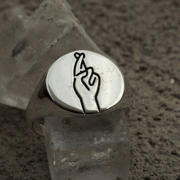 wish sterling silver signet ring