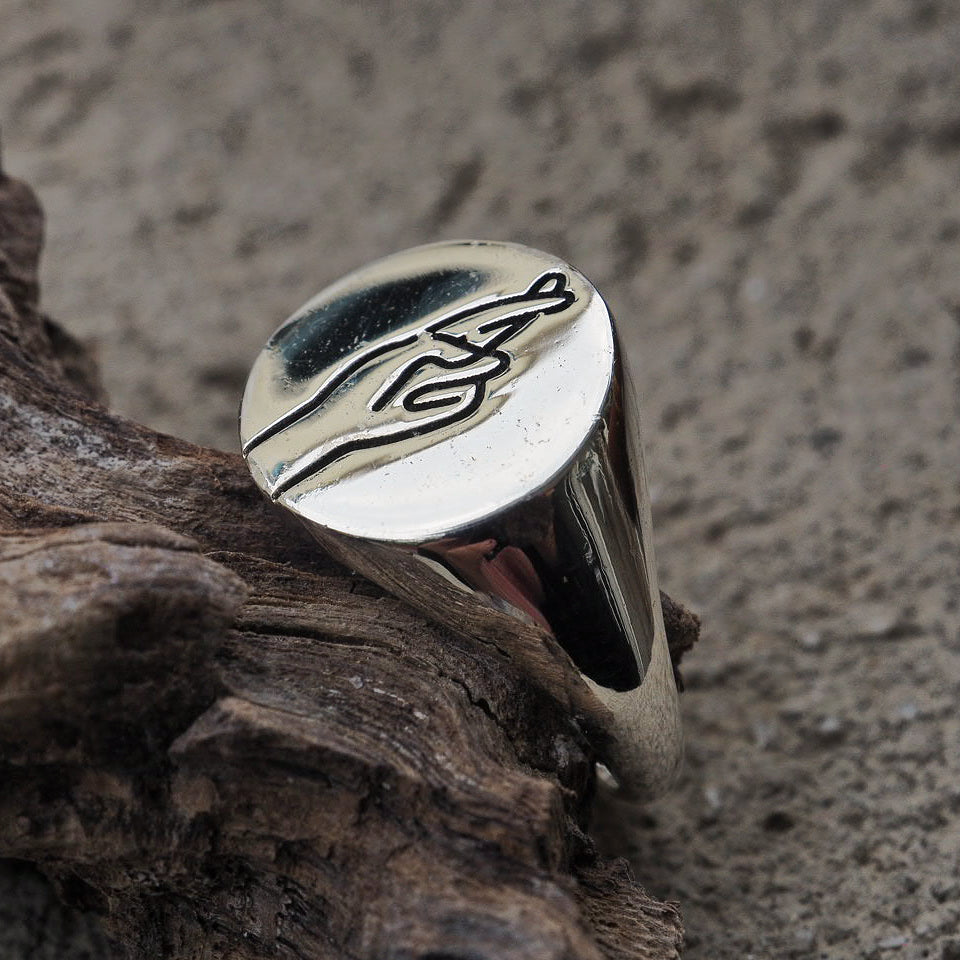 wish sterling silver signet ring