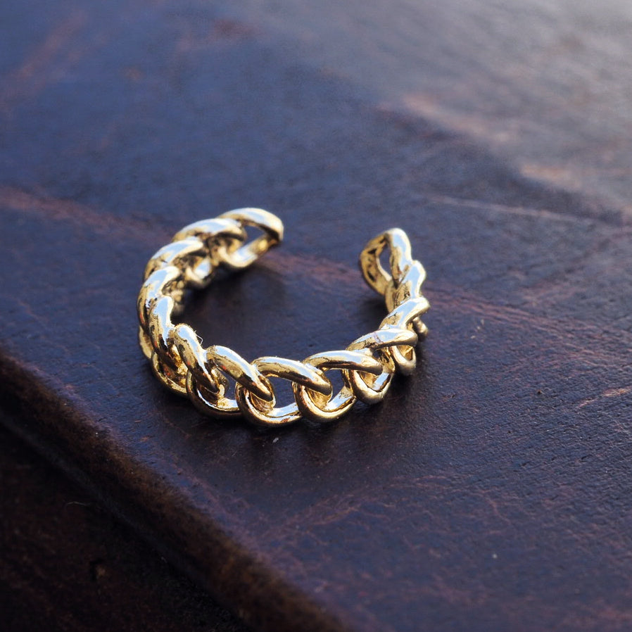 chain gold plated ear cuff