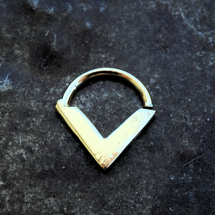 water element gold plated piercing ring