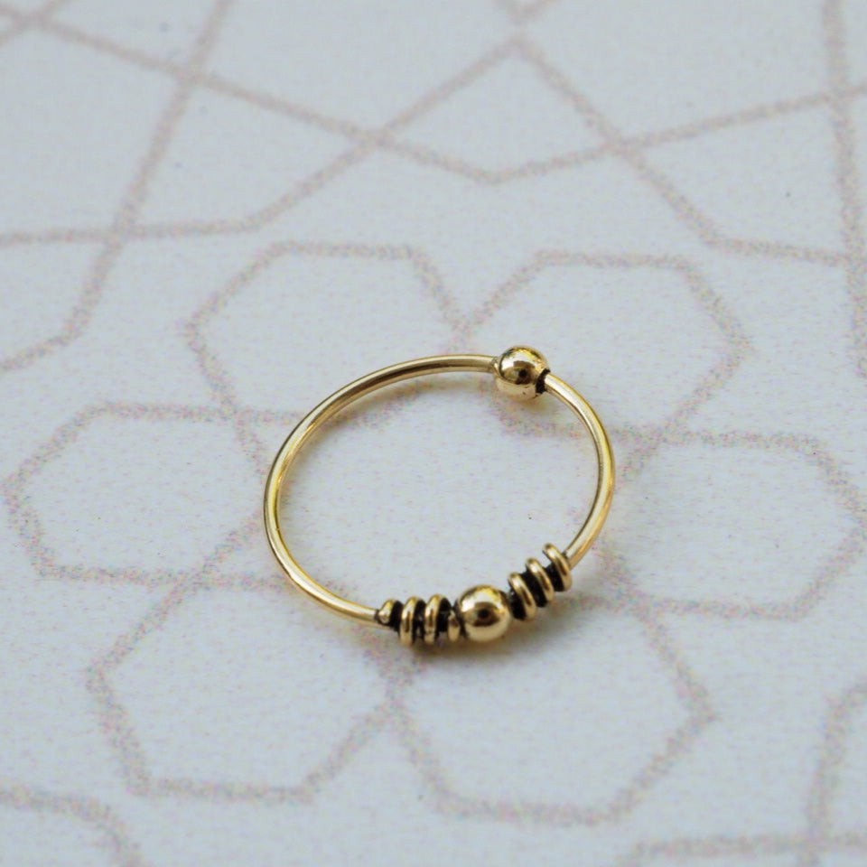 Gilded gold plated piercing ring