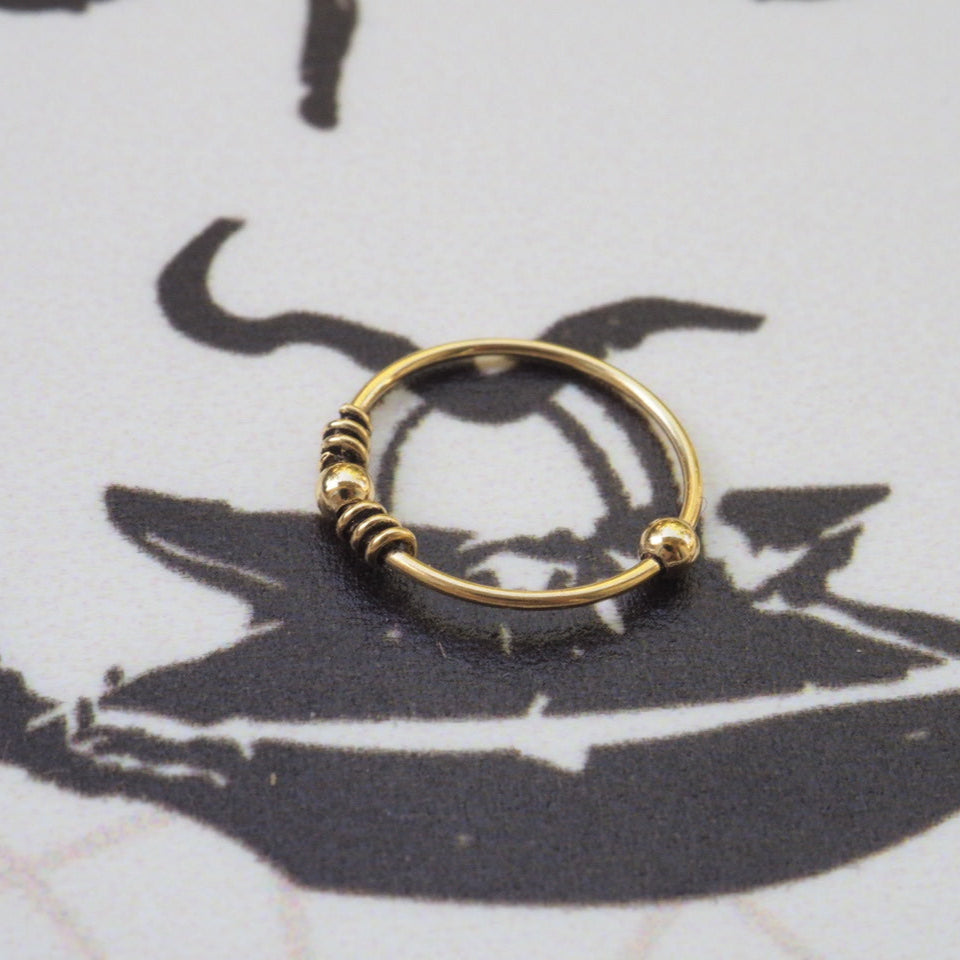 Gilded gold plated piercing ring