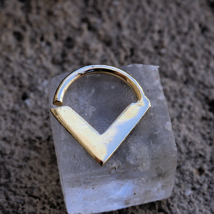 water element gold plated piercing ring