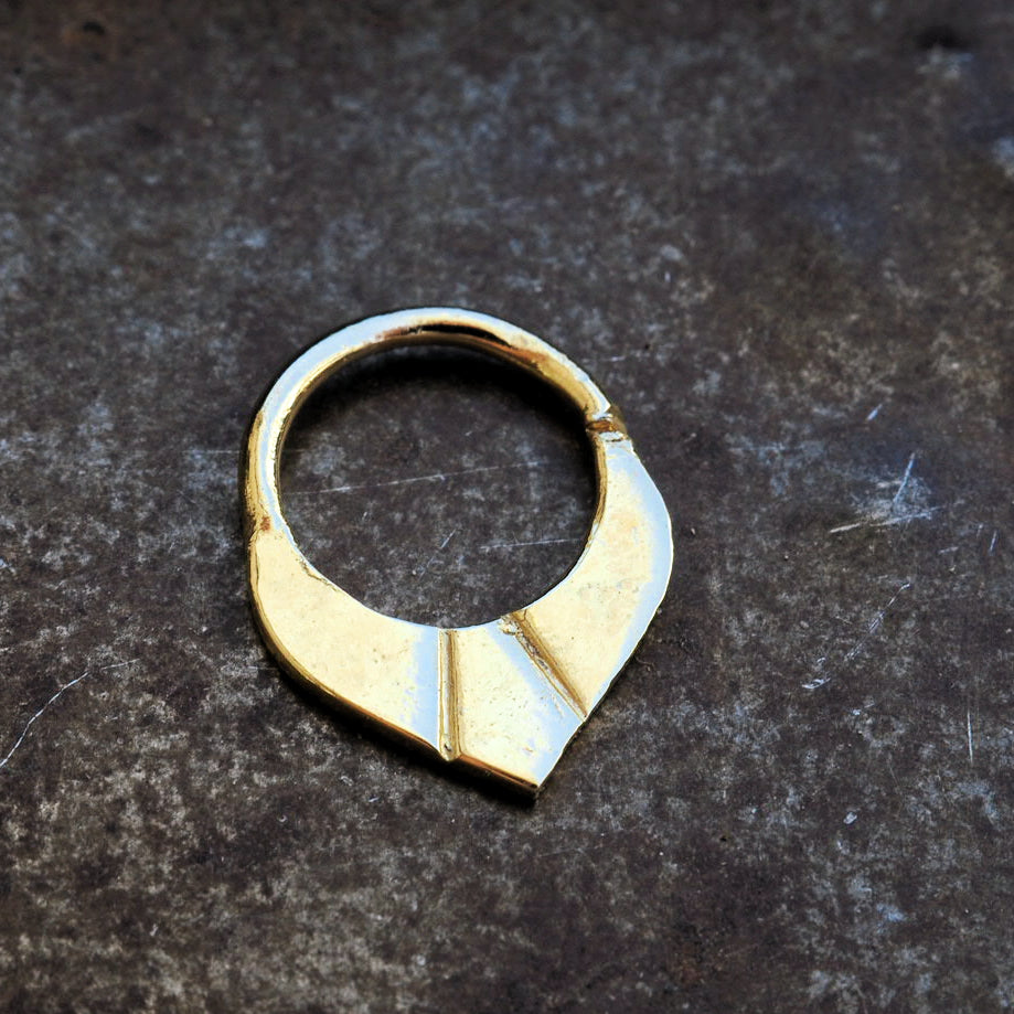 triangles gold plated piercing ring