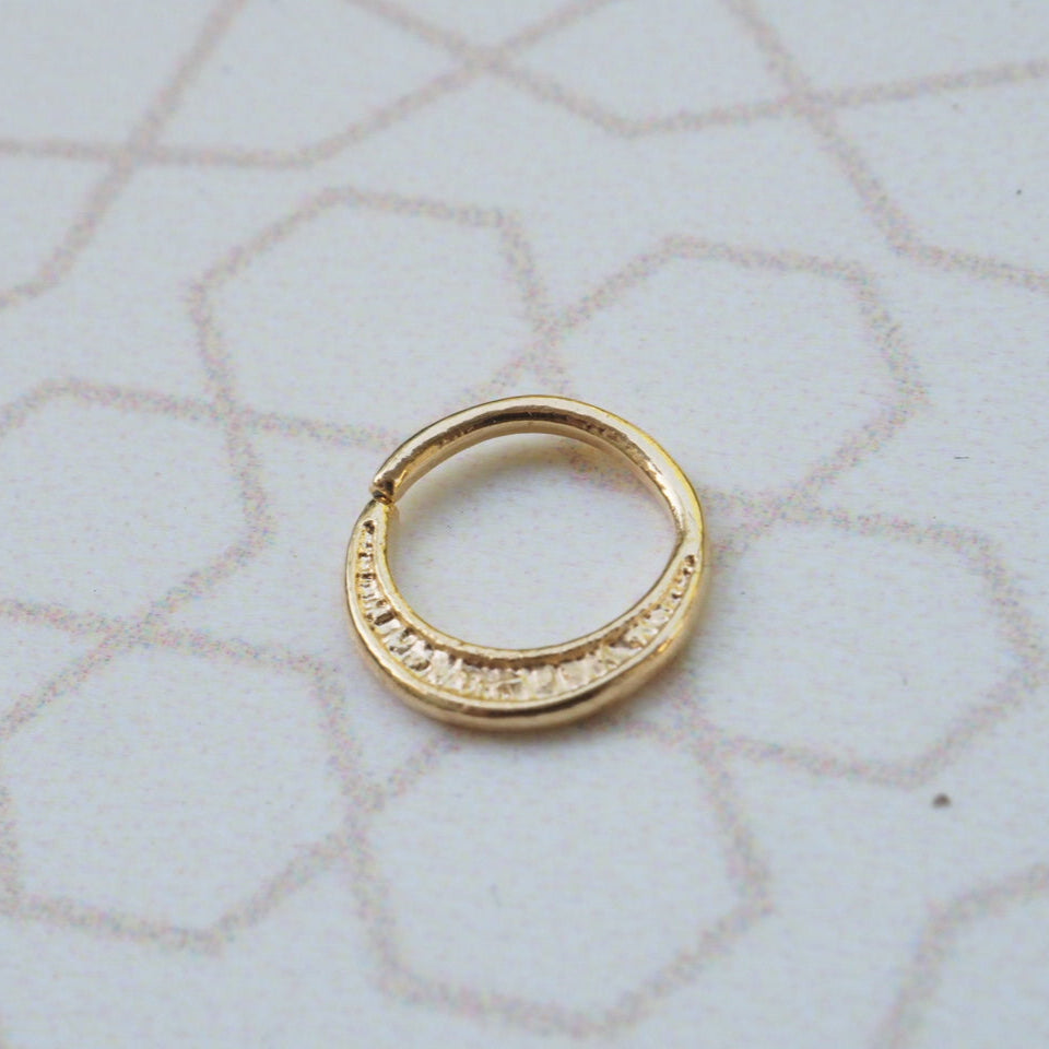 Karma gold plated piercing ring