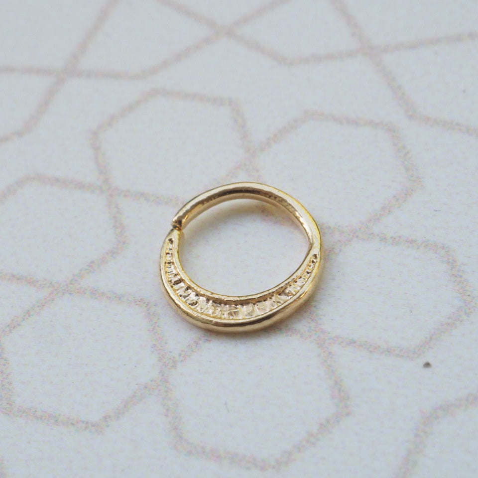 Karma gold plated piercing ring