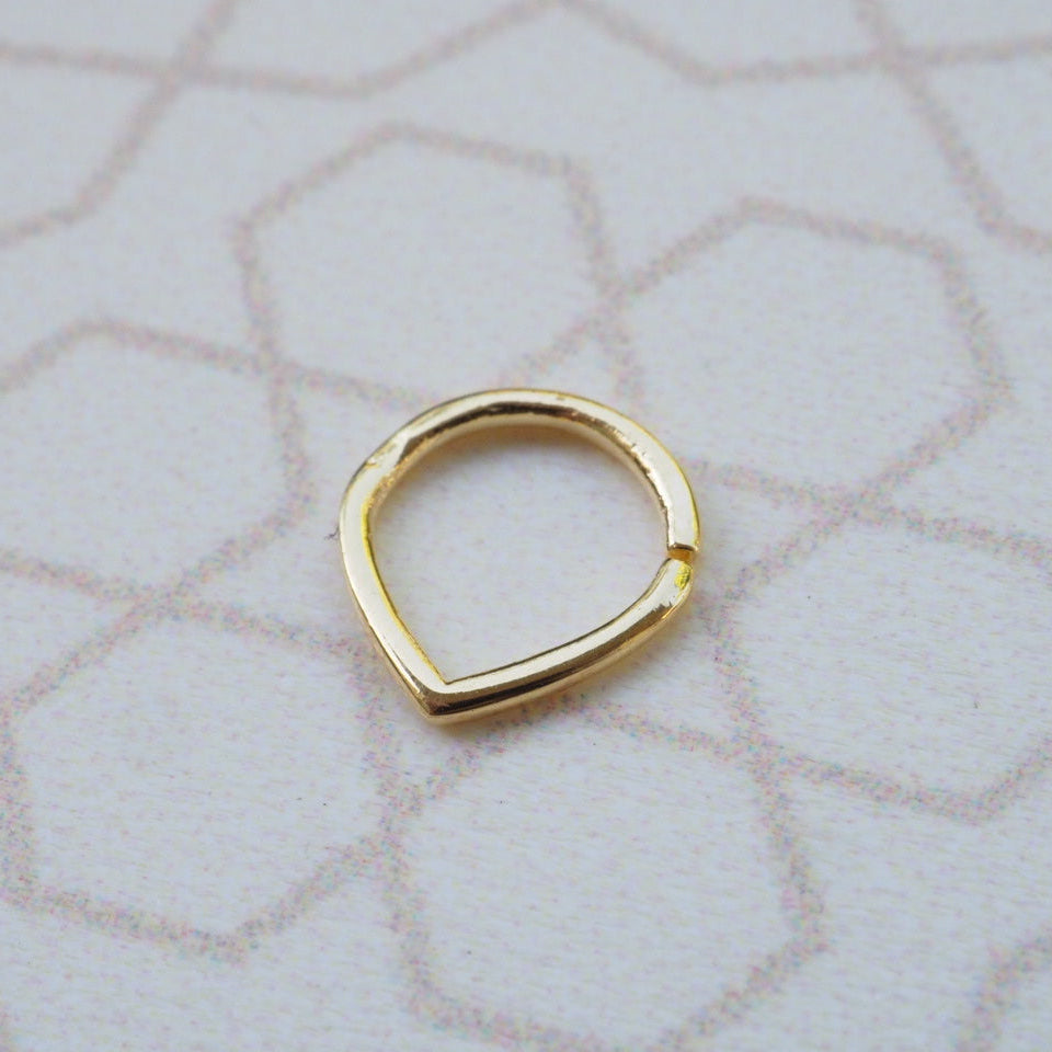 Ray gold plated piercing ring