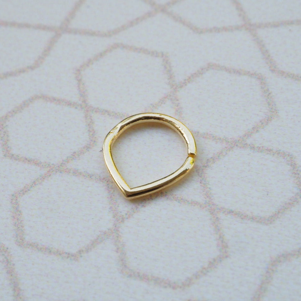 Ray gold plated piercing ring