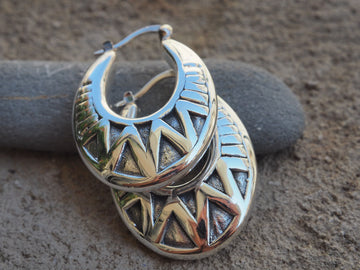 Warrior Woman Silver hoop earring