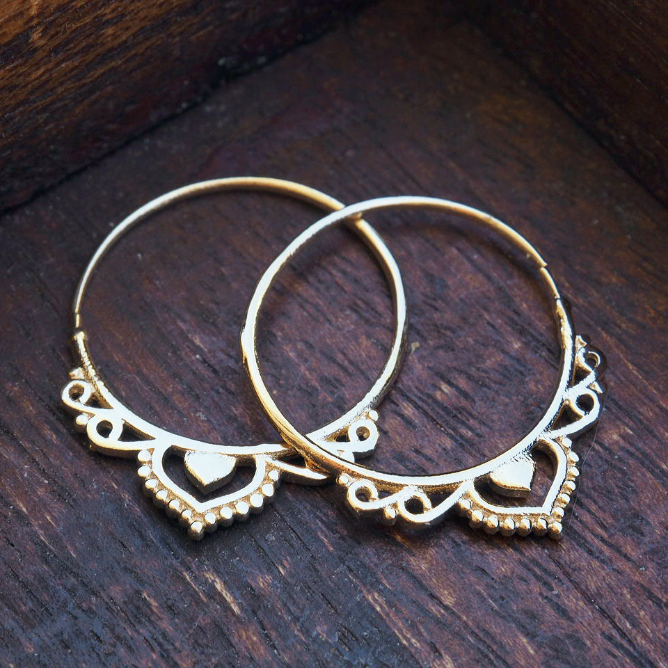 Maia gold plated hoop earrings