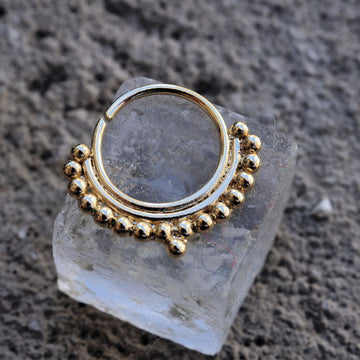 Dandelion gold plated piercing ring