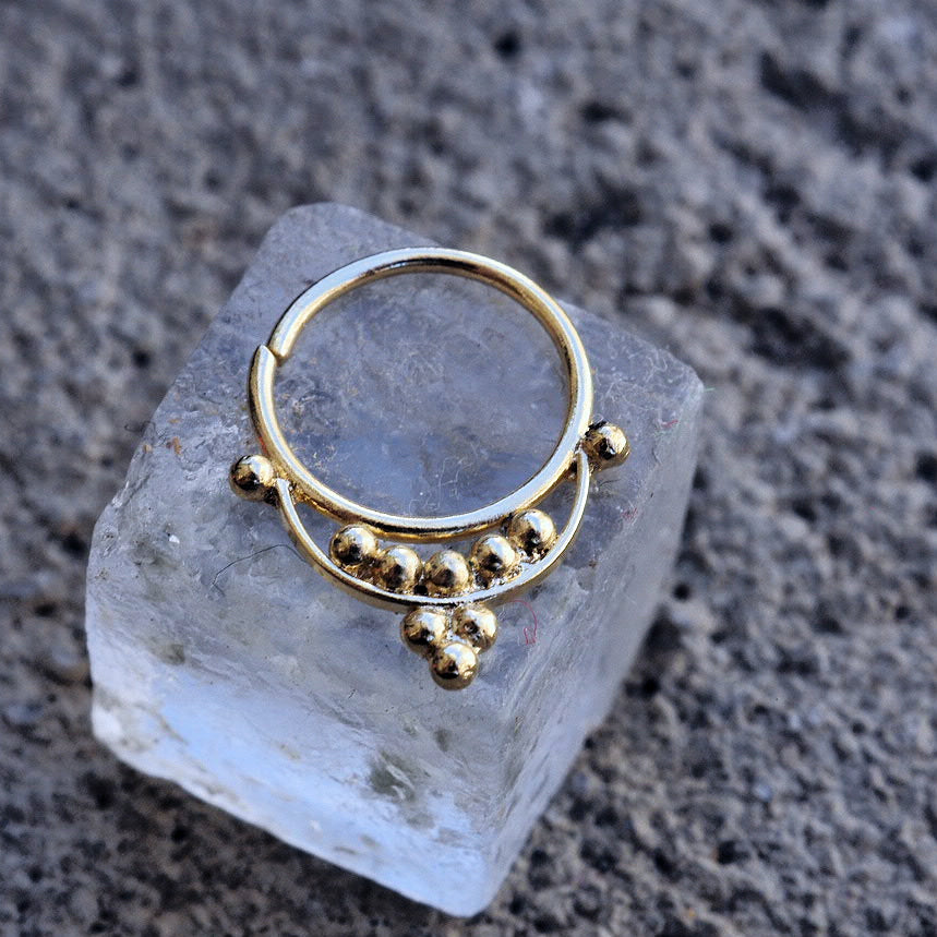 Dahlia gold plated piercing ring