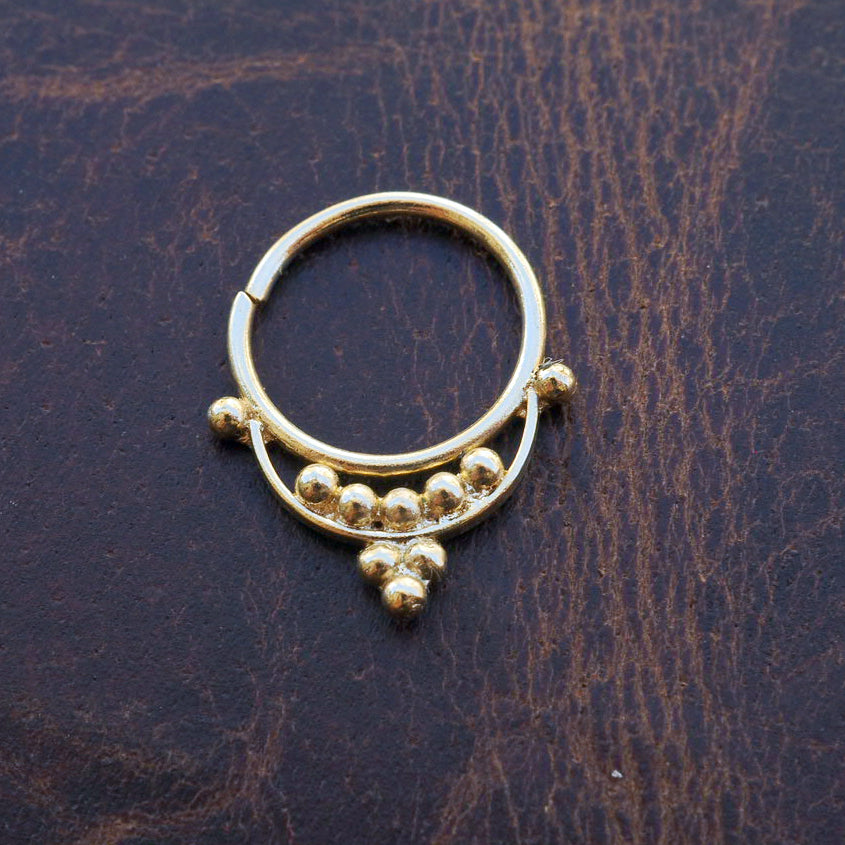 Dahlia gold plated piercing ring