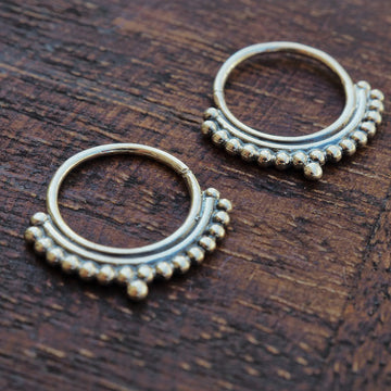 Snowdrop Silver hoop earrings