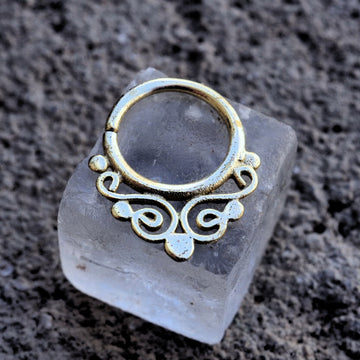 Bellflower gold plated piercing ring