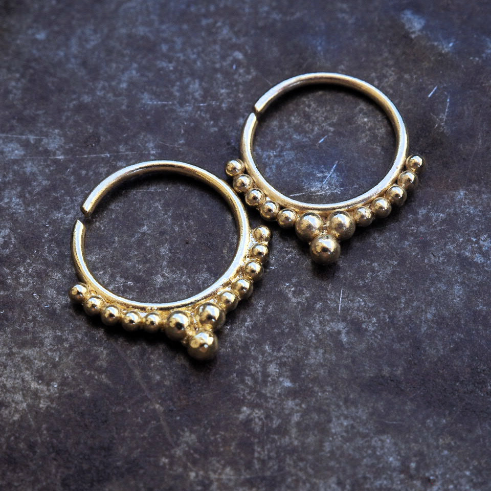 Acacia gold plated piercing ring