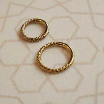twisted gold titanium piercing ring