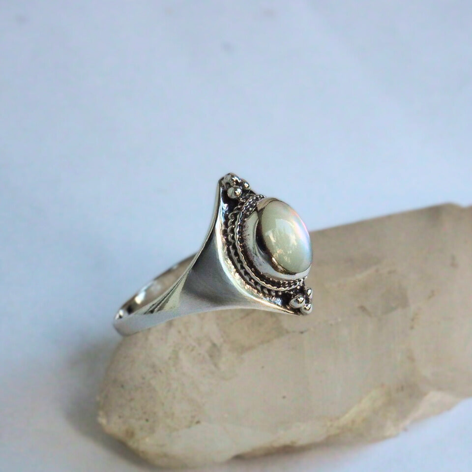 Nara pearl silver ring