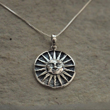 big sun silver necklace