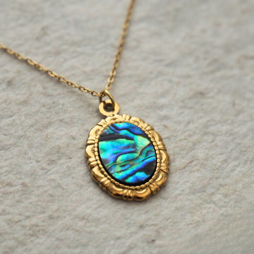abalone sun gold necklace