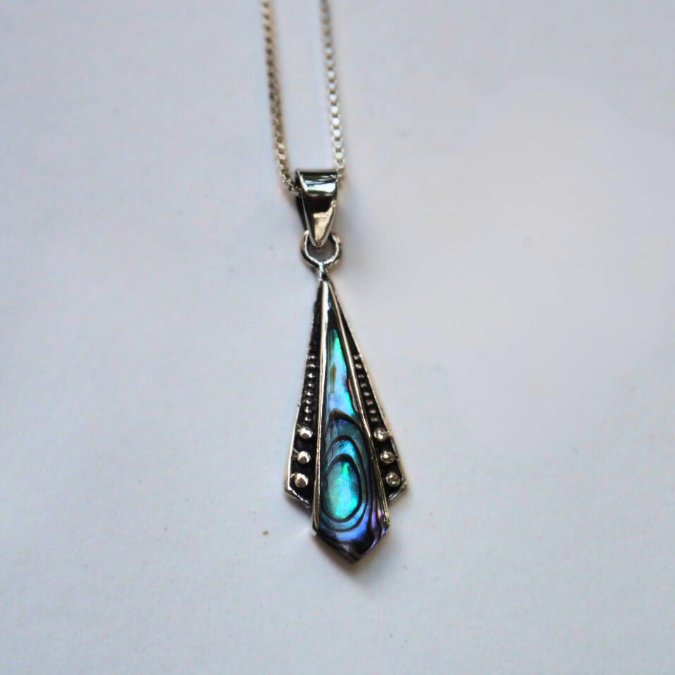 rock silver necklace