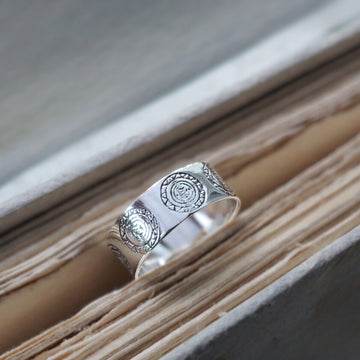 Inca silver ring