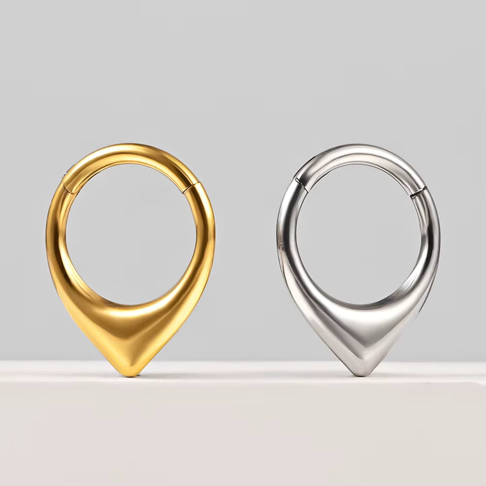 pointy titanium gold piercing ring
