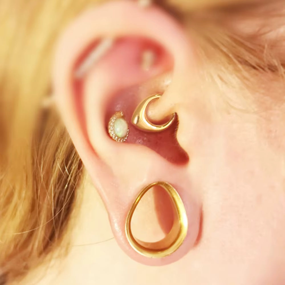 pointy titanium gold piercing ring