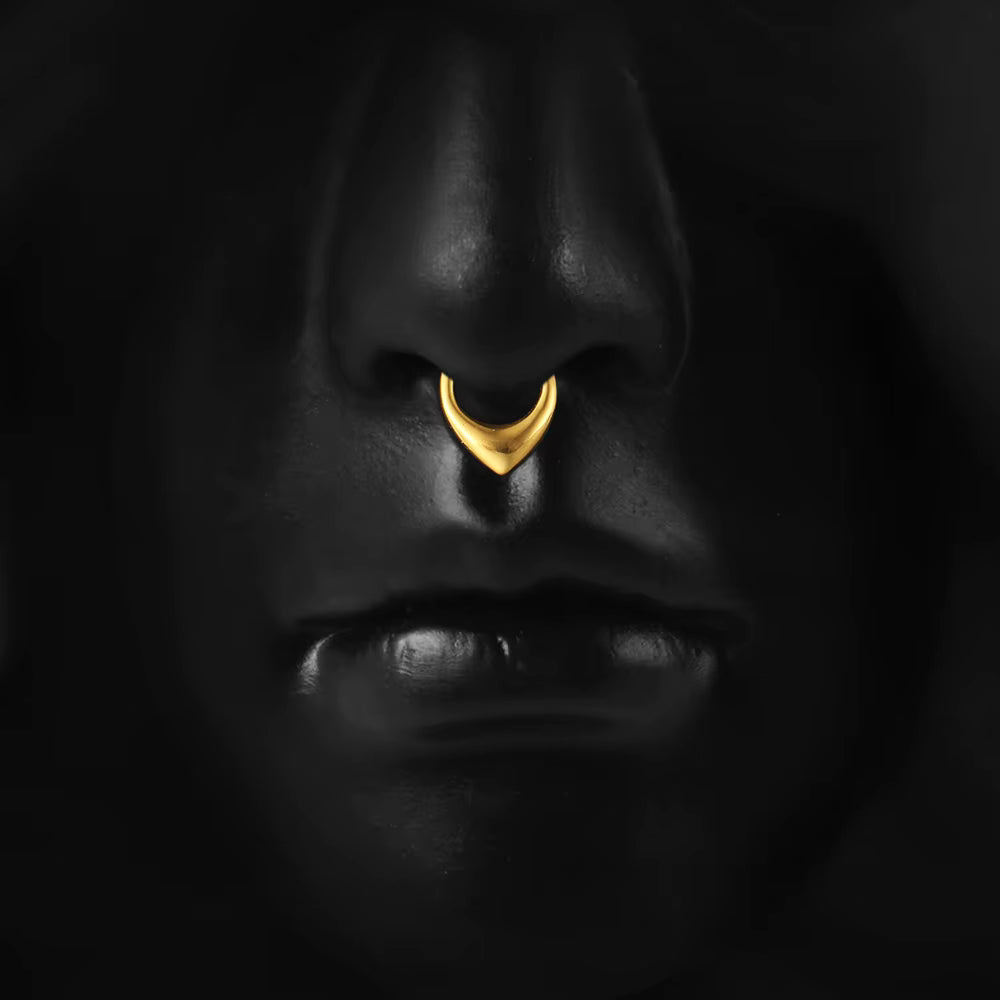 pointy titanium gold piercing ring