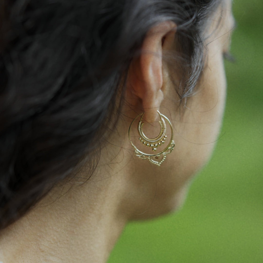 Maia gold plated hoop earrings