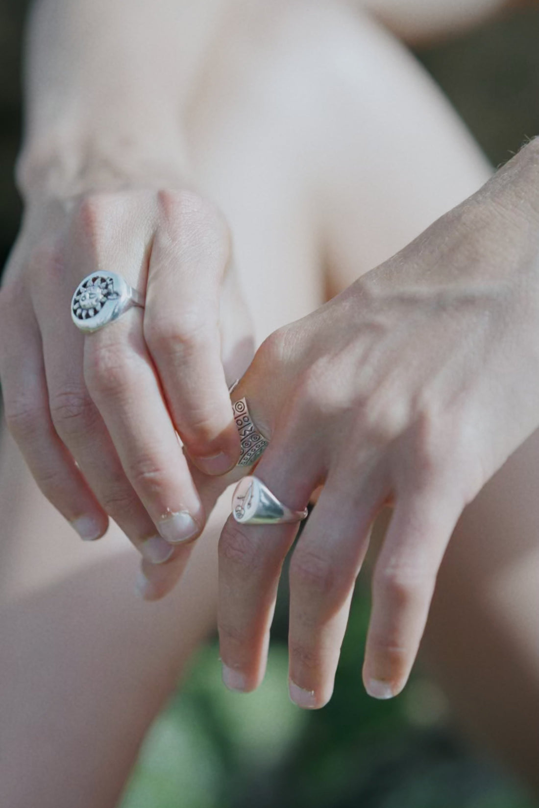 rubiginosa sterling silver signet ring