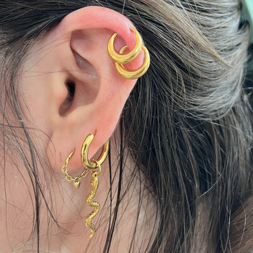 aura titanium gold piercing ring