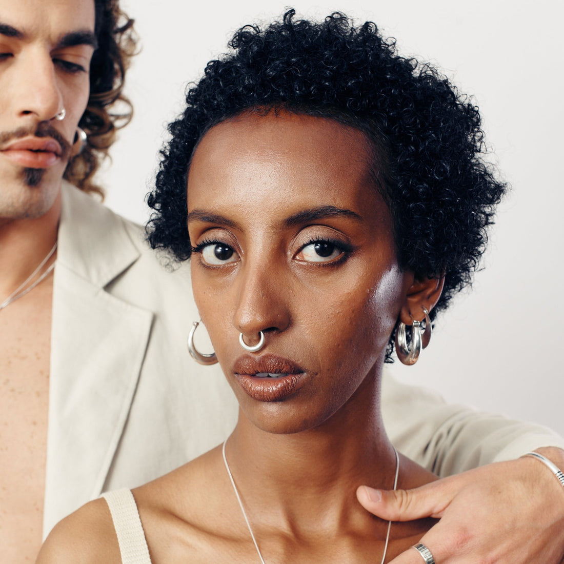 Silver chunky piercing Ring